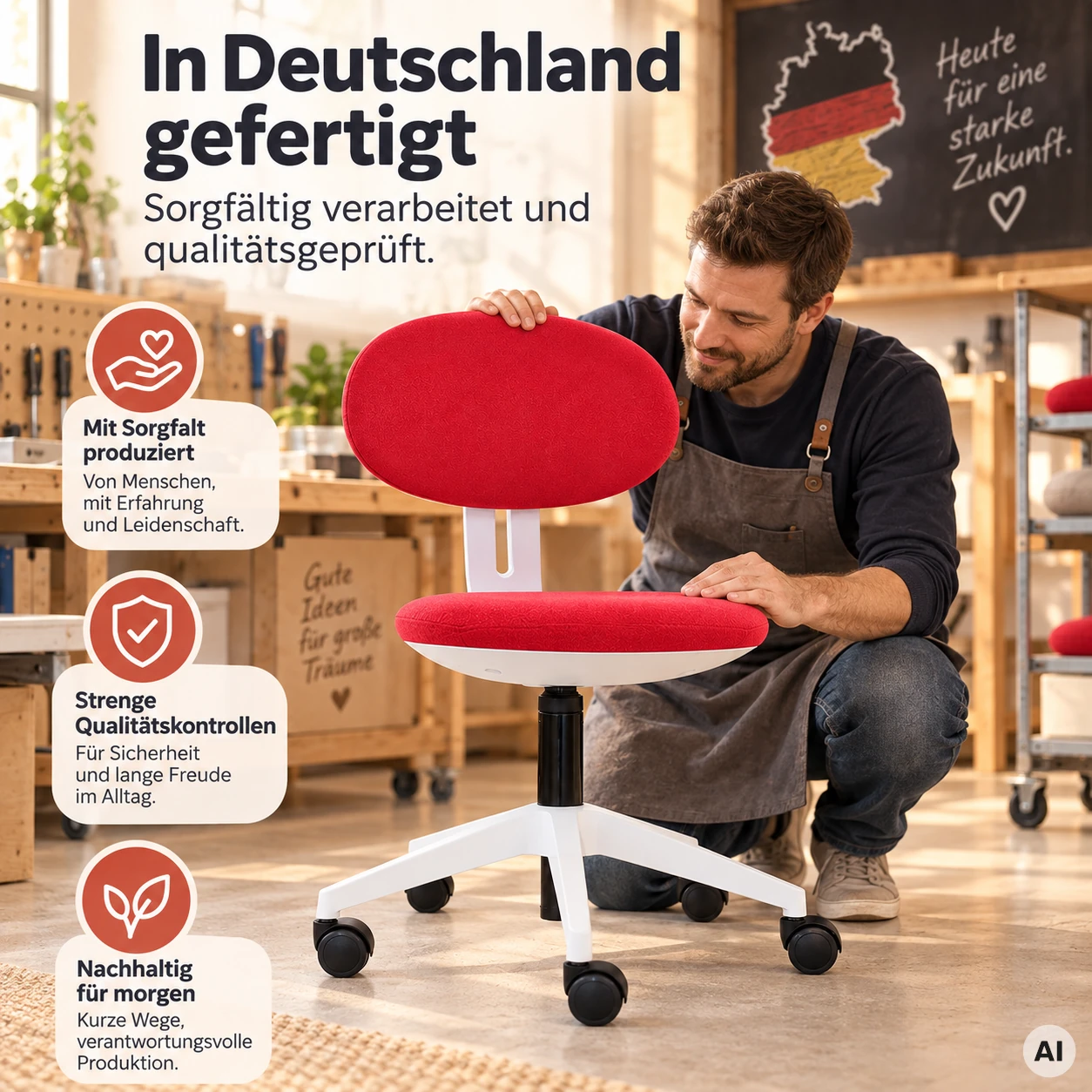 Max - Mitwachsender Bürostuhl für Kinder