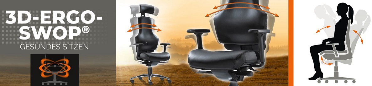 Berlin-Bürostuhl ➜ 3D-ErgoSWOP ➜ Bewegtes Sitzen